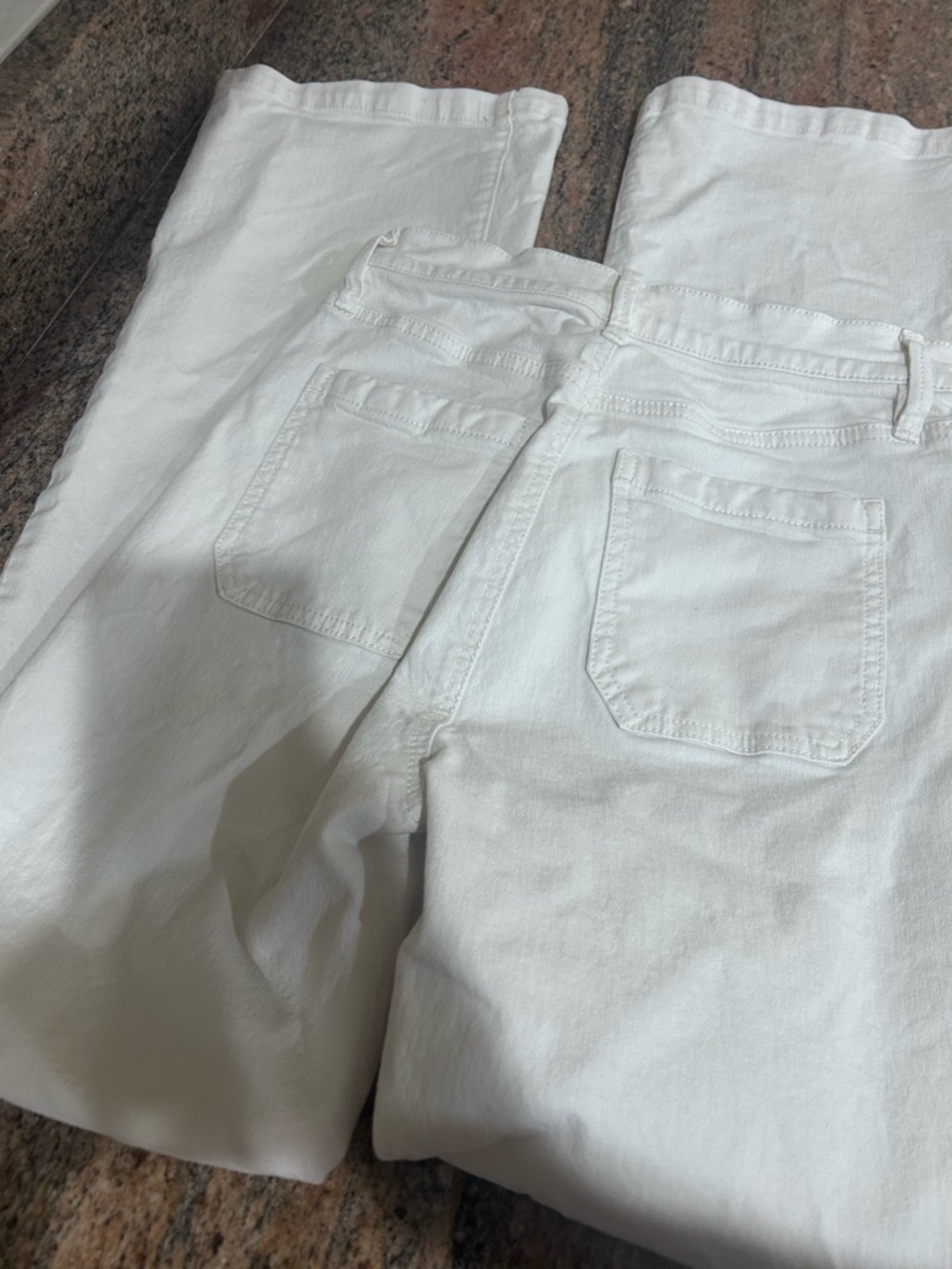 Ann Taylor Cream High Rise Straight Leg Jeans Size 4 Neutral Wide Leg Denim - Picture 4 of 6